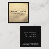 Zwarteleer Goud Vierkante Visitekaartje (Voorkant / Achterkant)