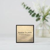 Zwarteleer Goud Vierkante Visitekaartje (Staand voorkant)