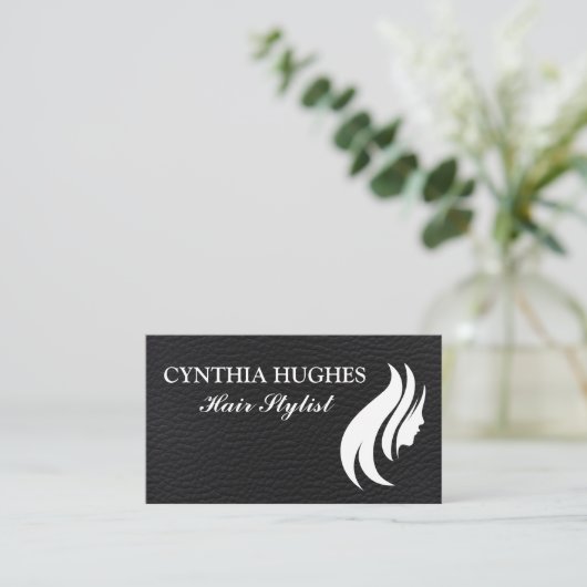 Zwarteleer | Haarlogo Visitekaartje (Staand voorkant)