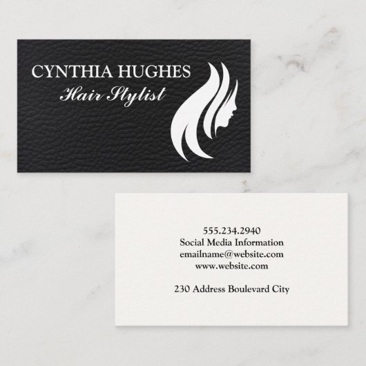 Zwarteleer | Haarlogo Visitekaartje (Voorkant / Achterkant)