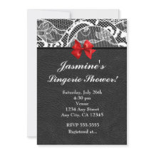 Zwarteleer & Witte Kant Ondergoed Uitnodiging