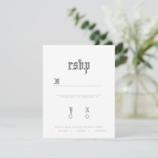 Zwarteletter RSVP (Staand voorkant)