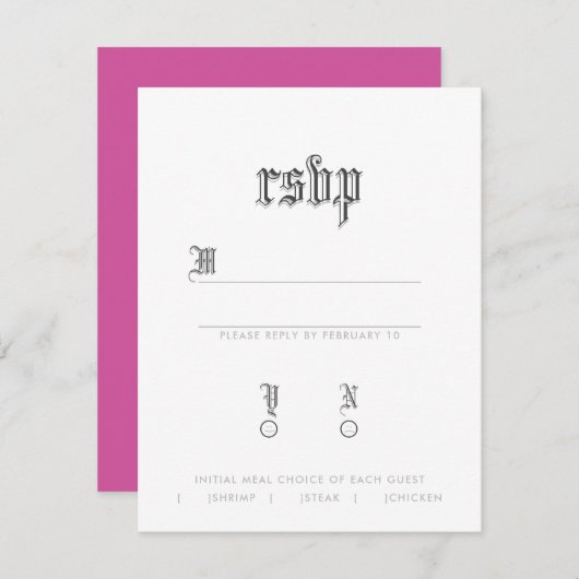 Zwarteletter RSVP (Voorkant / Achterkant)