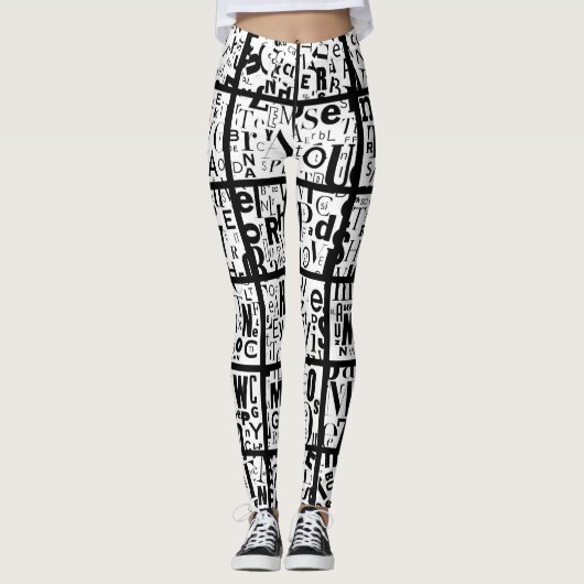 zwarten en blanken leggings (Voorkant)