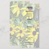 Zwarteogige Susans Bij Stenen Muur Menu (Voorkant / Achterkant)