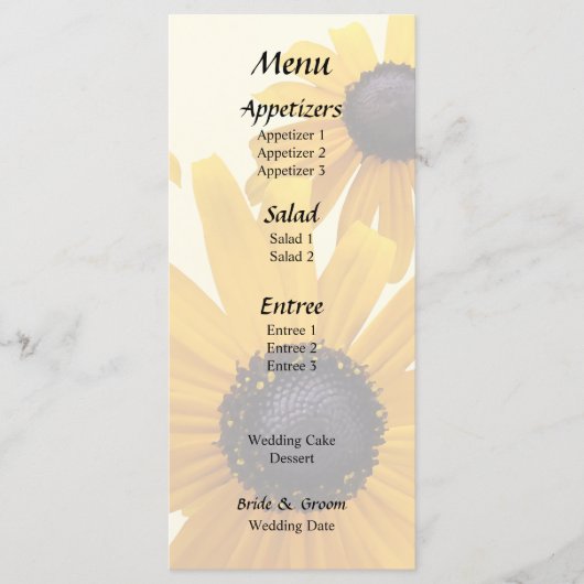 Zwarteogige Susans Hart Menu (Voorkant)