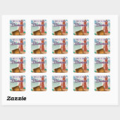 Zwartepool vintage reisposter vierkante sticker (Vel)
