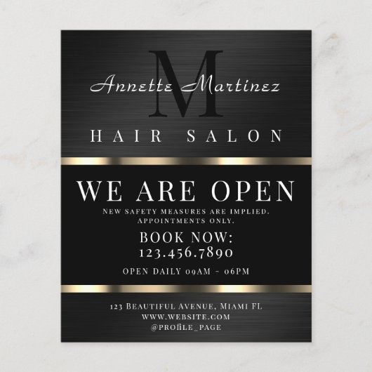 Zwartexclusieve metaal nep textuur flyer (Voorkant)