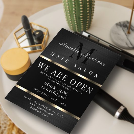 Zwartexclusieve metaal nep textuur flyer