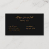 Zwartgebergte goudmonogram elegant visitekaartje (Achterkant)