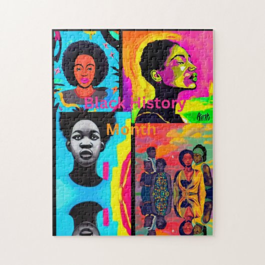 Zwartgeschiedenismaand collage legpuzzel (Verticaal)