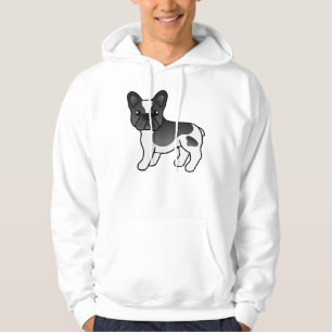 Zwartgevlekte Franse Bulldog Schattige Cartoon Hon Hoodie
