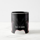 Zwartgrens Collie Face Persoonlijk Tweekleurige Koffiemok (Center)