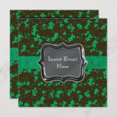 Zwartgroen Iers trouwfeest verloving Kaart (Voorkant / Achterkant)