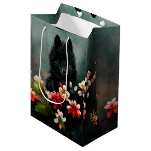 Zwarthandige puppy cadeau medium cadeauzakje