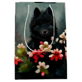 Zwarthandige puppy cadeau medium cadeauzakje (Voorkant)