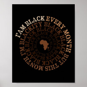 Zwartheid Zwart Zwart Zwart Geschiedenis Maand Vie Poster