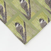 Zwartkapotte Chickadee Bird - acrylschilderij. Fleece Deken (Hoek)