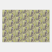 Zwartkapotte Chickadee Bird - acrylschilderij. Inpakpapier Vel (Voorkant)