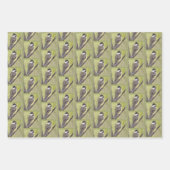 Zwartkapotte Chickadee Bird - acrylschilderij. Inpakpapier Vel (Voorkant 2)