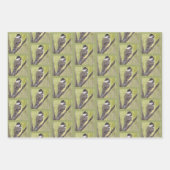 Zwartkapotte Chickadee Bird - acrylschilderij. Inpakpapier Vel (Voorkant)