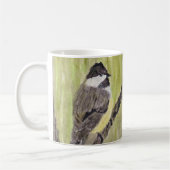 Zwartkapotte Chickadee Bird - acrylschilderij. Koffiemok (Links)