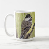 Zwartkapotte Chickadee Bird - acrylschilderij. Koffiemok (Links)