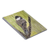 Zwartkapotte Chickadee Bird - acrylschilderij. Notitieboek (Rechterzijde)