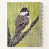 Zwartkapotte Chickadee Bird - acrylschilderij. Notitieboek (Achterkant)