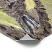 Zwartkapotte Chickadee Bird - acrylschilderij. Poster (Hoek)