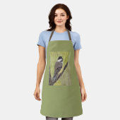 Zwartkapotte Chickadee Bird - acrylschilderij. Schort (Gedragen)