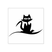 Zwartkat, silhouet, kunststempel rubberstempel (Afrduk)