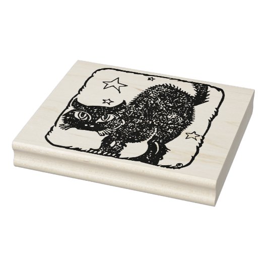 Zwartkat, silhouet, kunststempel rubberstempel (Stempel)