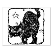 Zwartkat, silhouet, kunststempel rubberstempel (Afrduk)