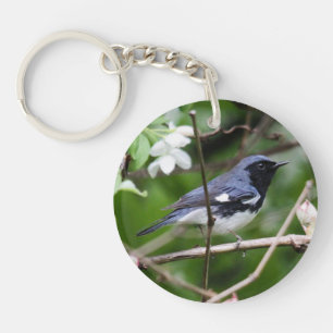 Zwartkeelblauwe strijder sleutelhanger