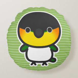 Zwartkopcaique Rond Kussen