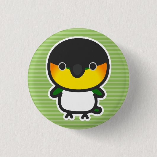 Zwartkopcaique Ronde Button 3,2 Cm (Voorkant)