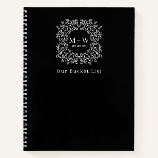 Zwartlijntekenfilms - Monogram onze Bucket-lijst Notitieboek (Voorkant)