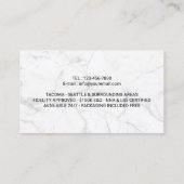 Zwartmarmer van notaristekenaar visitekaartje (Achterkant)