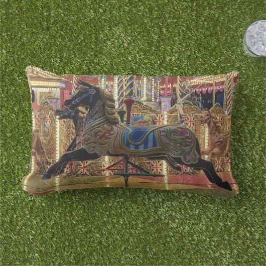 Zwartpaard Buitenkussen (Gras)