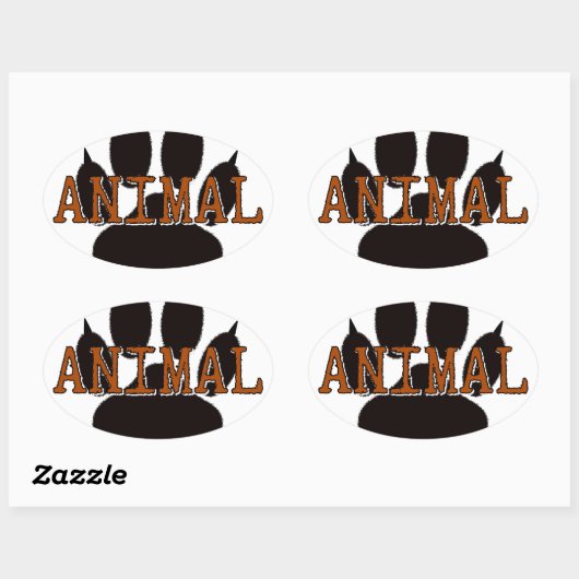 Zwartproefafdrukken Ovale Sticker (Vel)