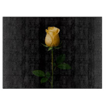 Zwartr 4 Luxe glazen bord Sunlit Yellow Rose