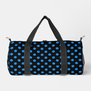 Zwartr achtergrond blauwe polka stippen plunjezak