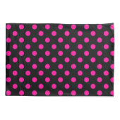 Zwartr achtergrond Roze polka stippen Kussensloop (Achterkant)
