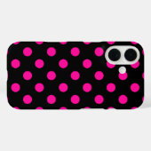 Zwartr achtergrond Roze Stippen Case-Mate iPhone Case (Achterkant (horizontaal))