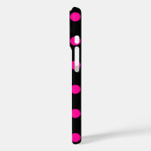 Zwartr achtergrond Roze Stippen Case-Mate iPhone Case (Achterkant / Links)