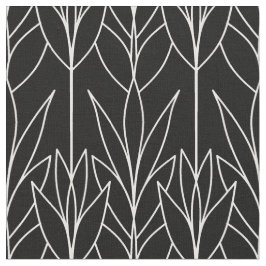 Zwartr elegante natuurlijke naadloze bladpatroon p stof