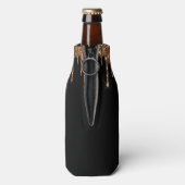 Zwartr glitters druppels gouden monogram naam flesjeskoeler (Fles Achterkant)