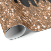 Zwartr goud glinsterende druppels meisjesachtige l cadeaupapier (Rol Hoek)