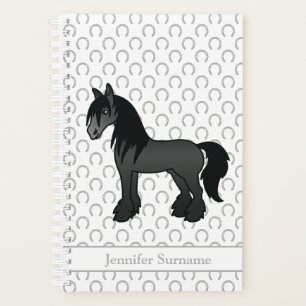 Zwartr Gypsy Vanner Clydesdale Paard & Aangepaste  Planner